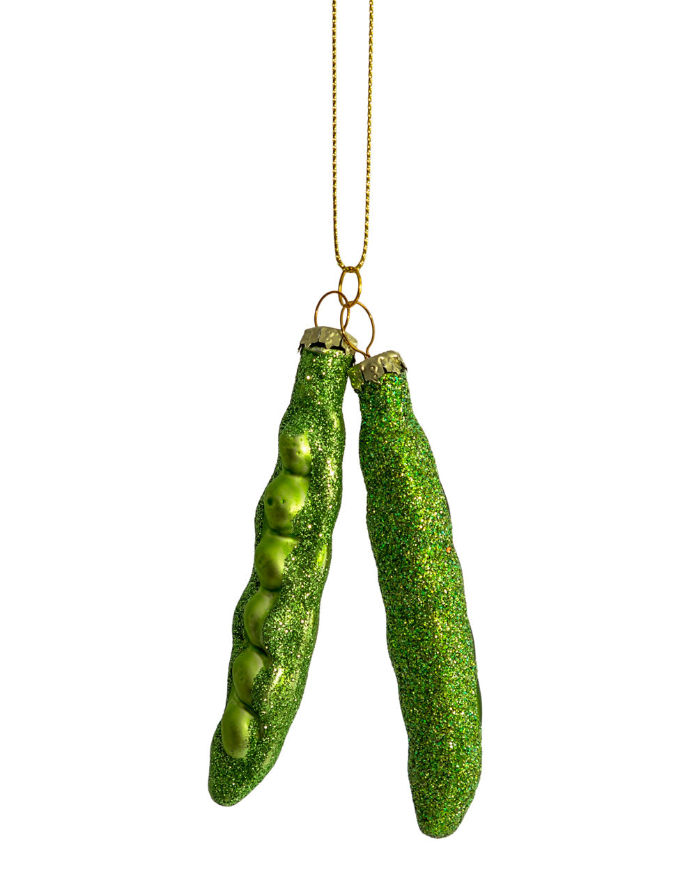 Green Beans Decorative Glass Hanging Ornament (to be bought in qtys of 12) - XMA13