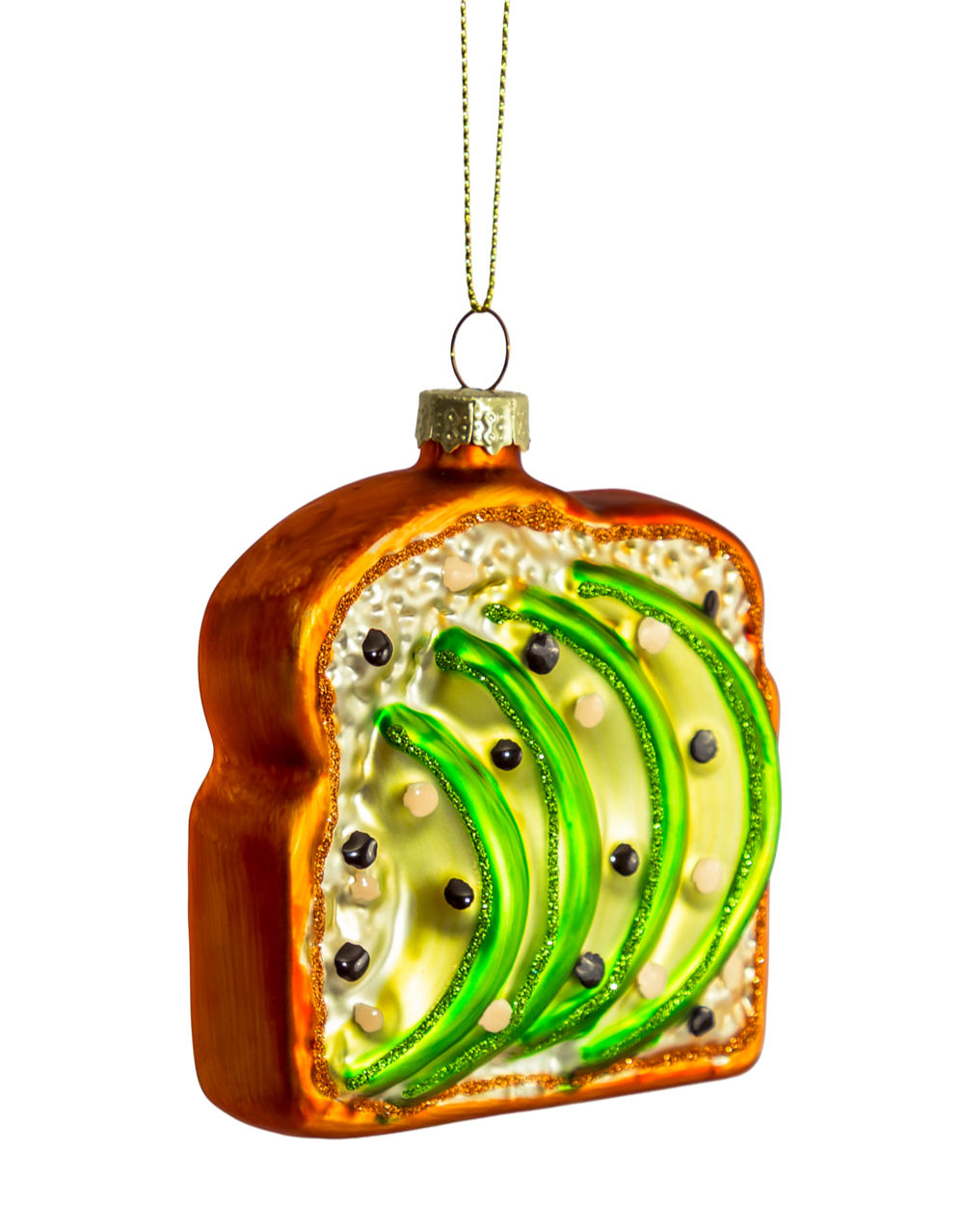 Avocado on Toast Decorative Glass Hanging Ornament (to be bought in qtys of 12) - XMA25
