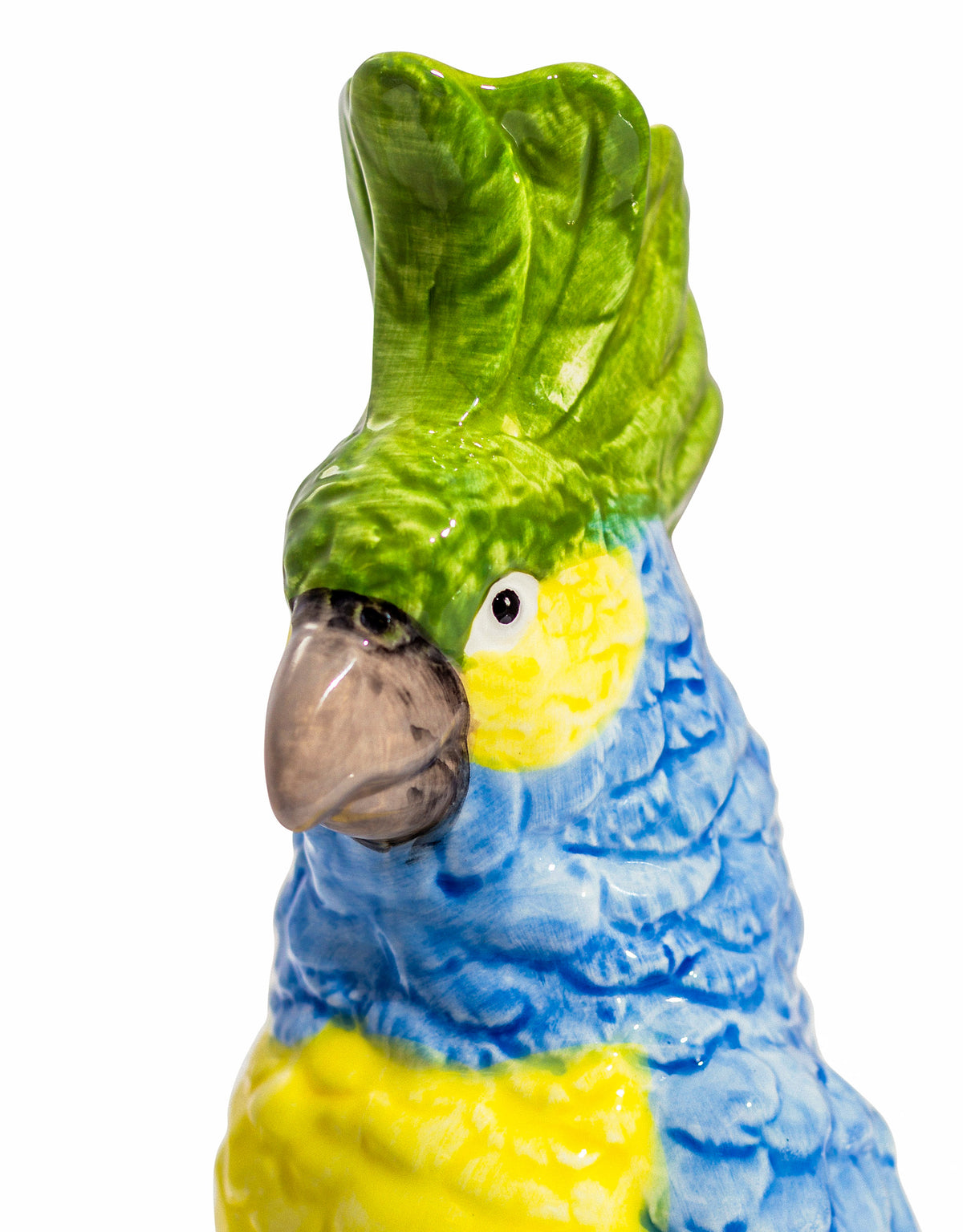 Blue & Yellow Parrot on Perch Ceramic Vase - EGC18
