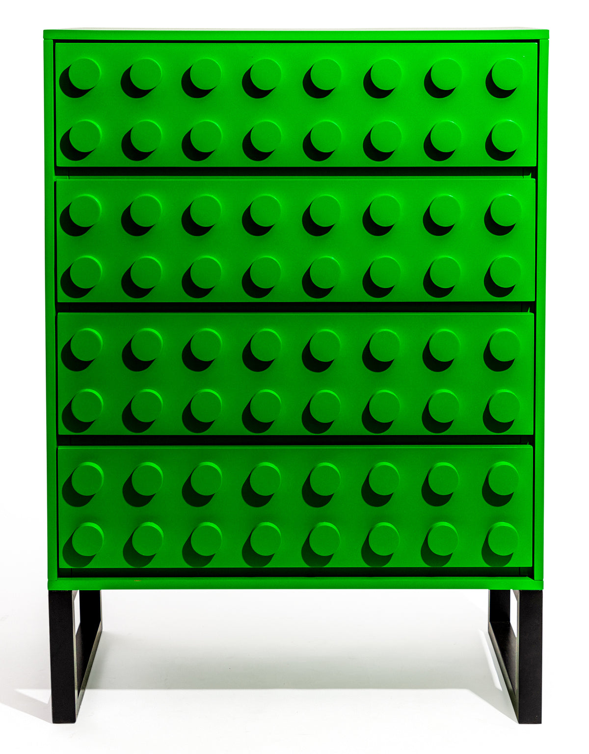 Green "Ogel" Block Solid Wood 4 Drawer Chest - LGF13