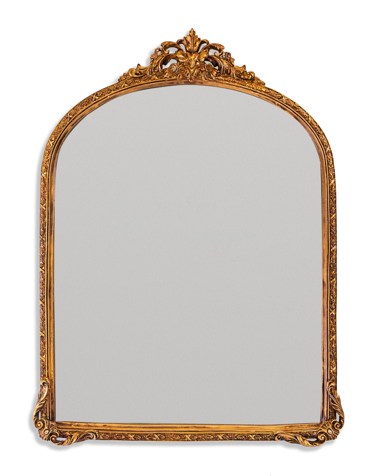 Antique Gold Ornate Arch Wall Mirror - MK184