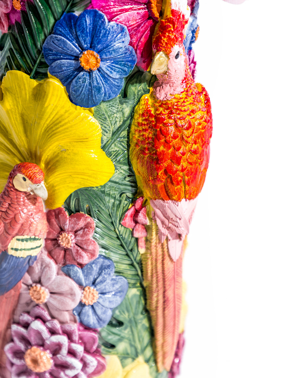 Vibrant Coloured Floral Bird Vase - RM73