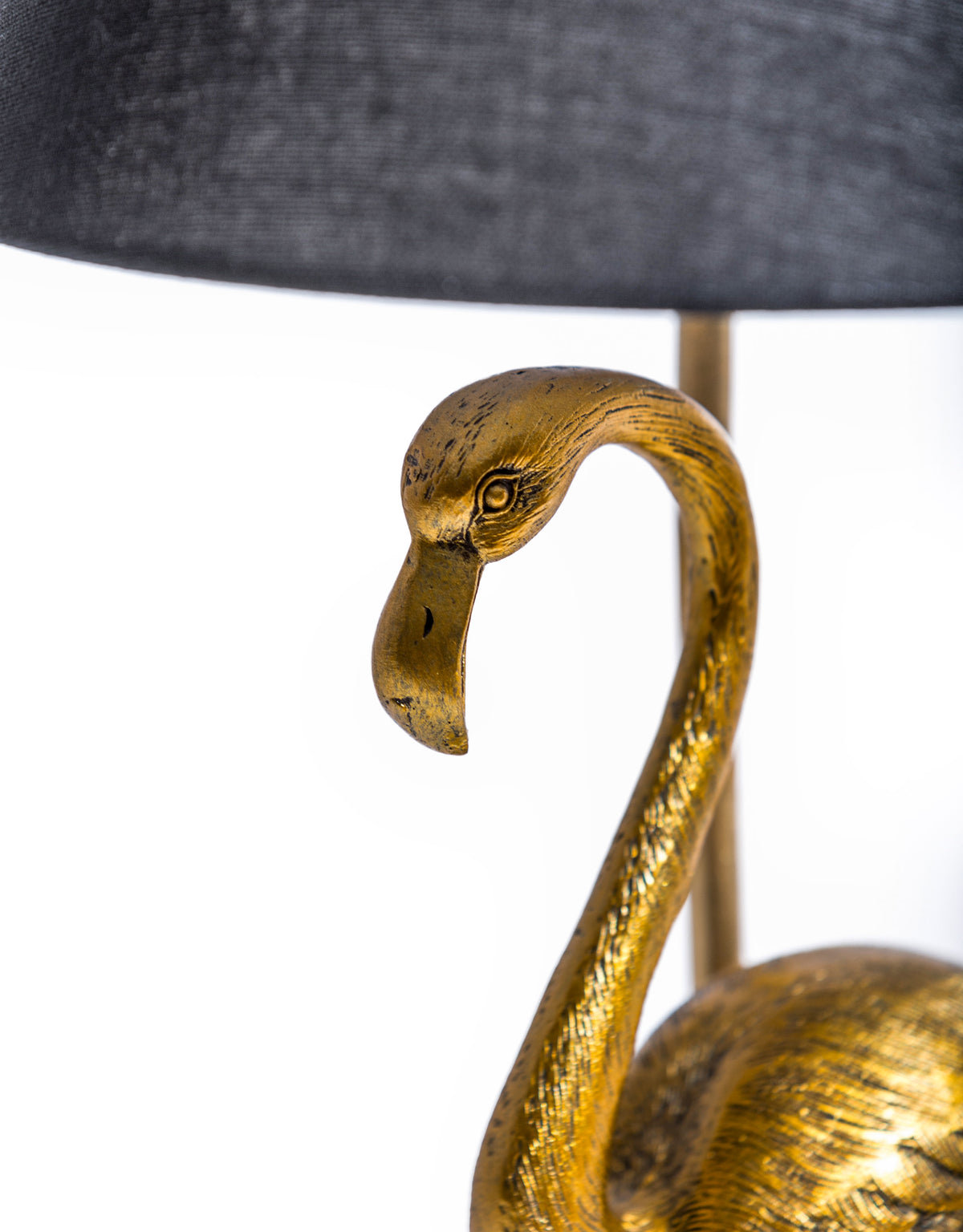 Antique Gold Flamingo Lamp w/ Black Shade - TL148