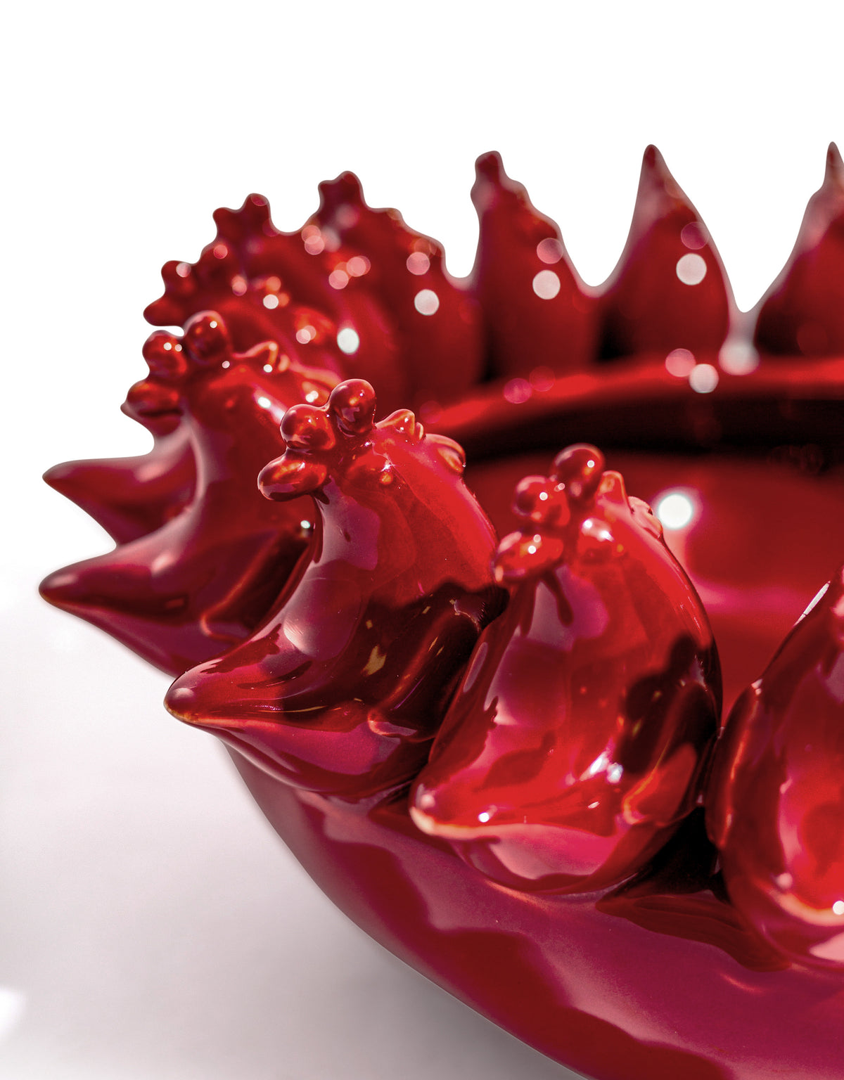 Multi Red Rooster/Chicken Ceramic Bowl - NCP16