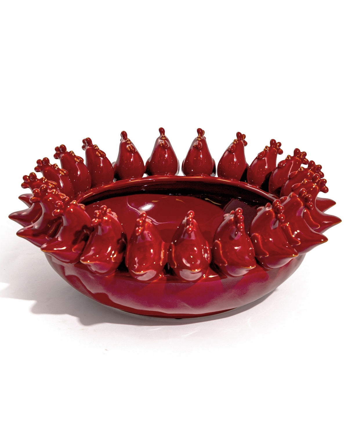 Multi Red Rooster/Chicken Ceramic Bowl - NCP16