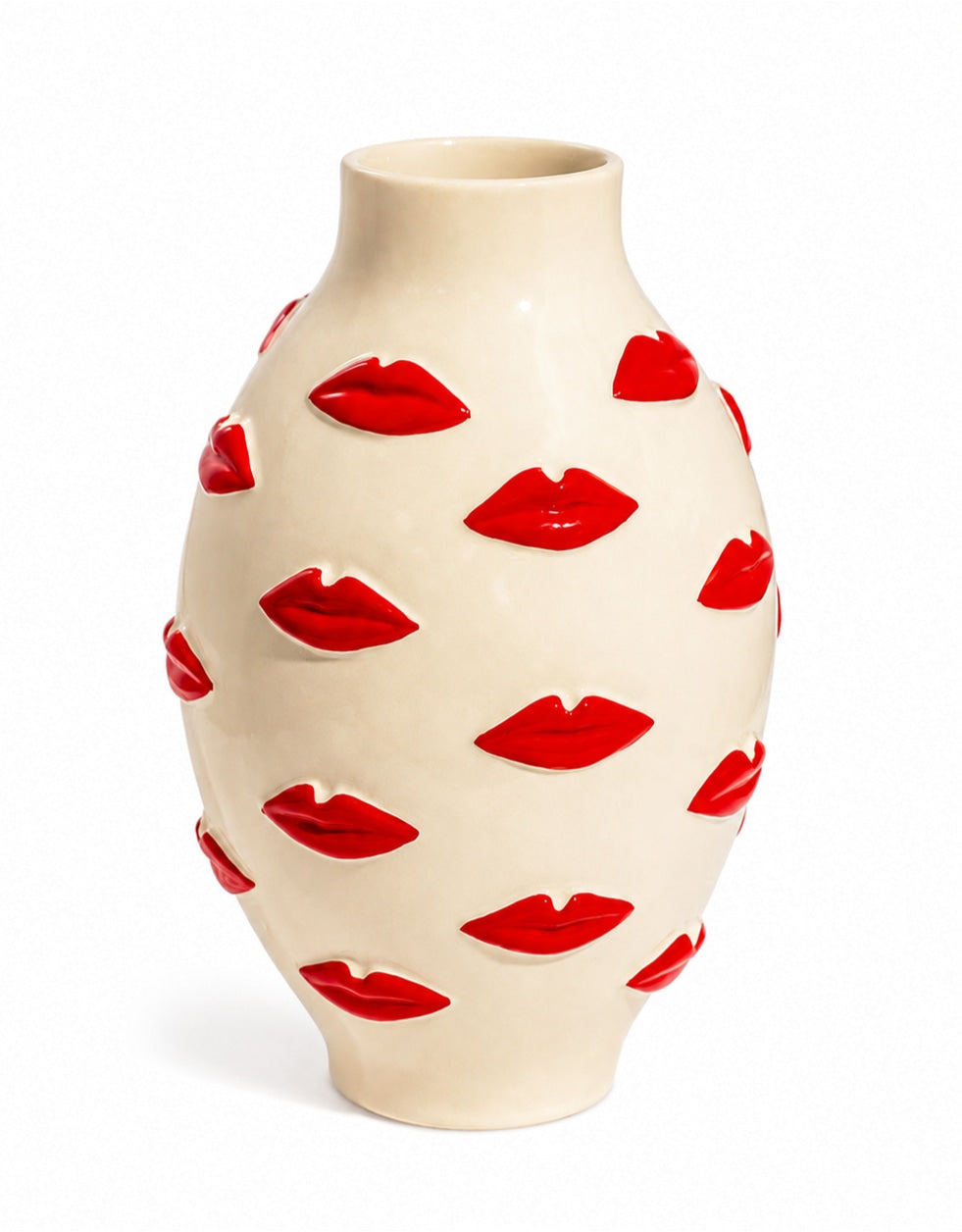 Large Multi Red Lips Vase - NCP17
