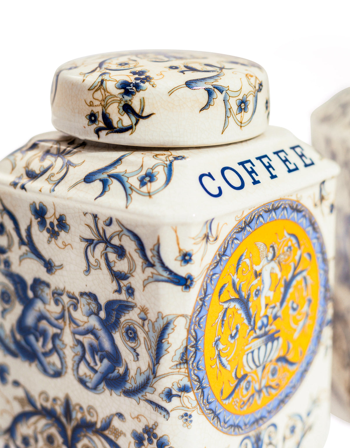 Set of 2 Renaissance Style Ceramic Tea & Coffee Jars - BP320