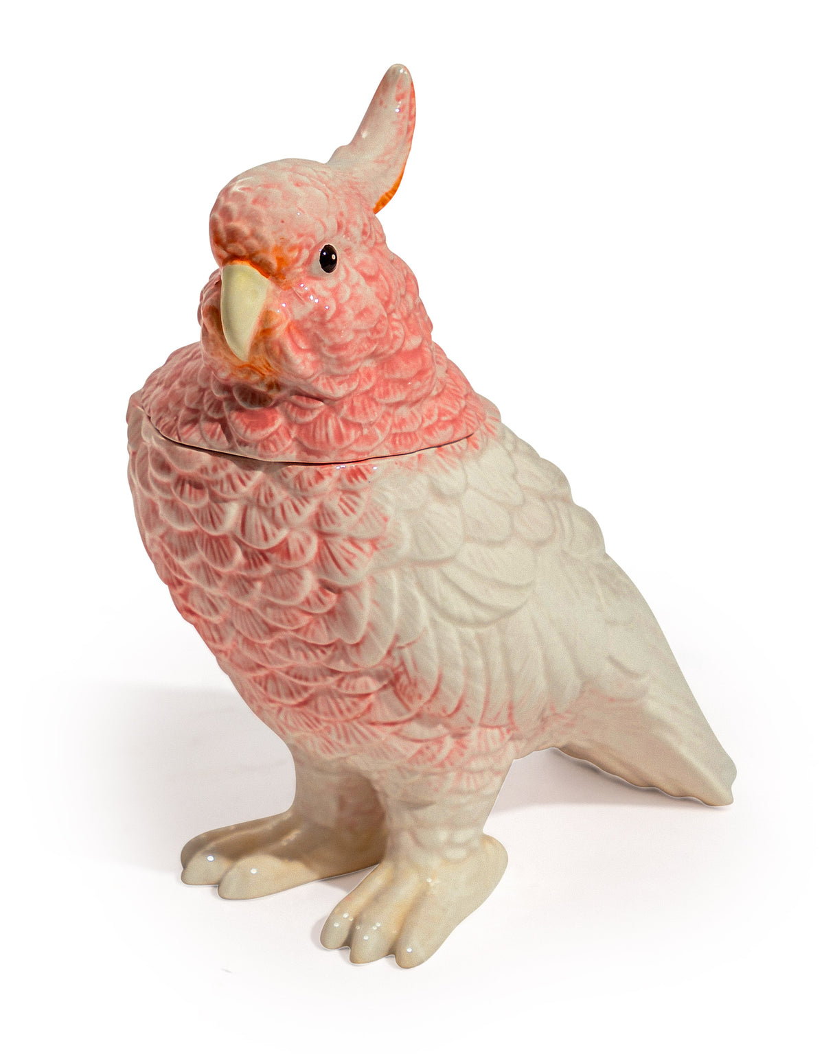 Pink & White Ceramic Parrot Storage Jar/Vase - CRT128