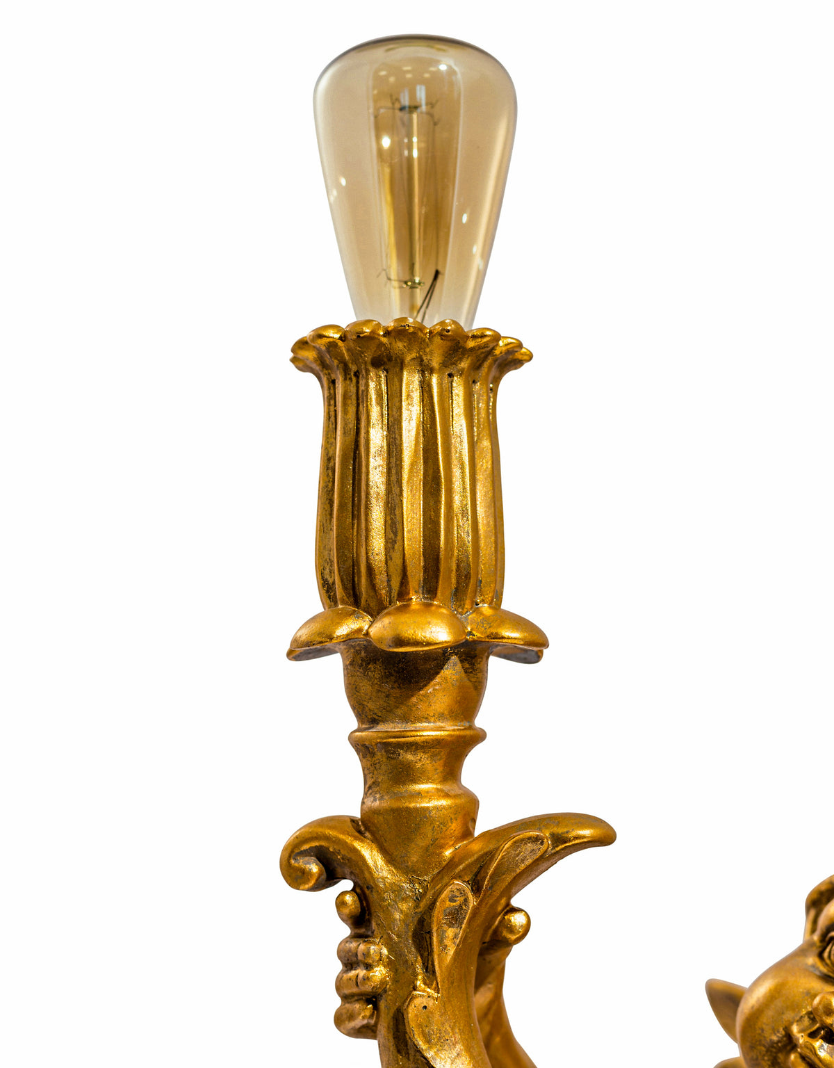 Antique Gold Standing Cherub Table Lamp - BD188