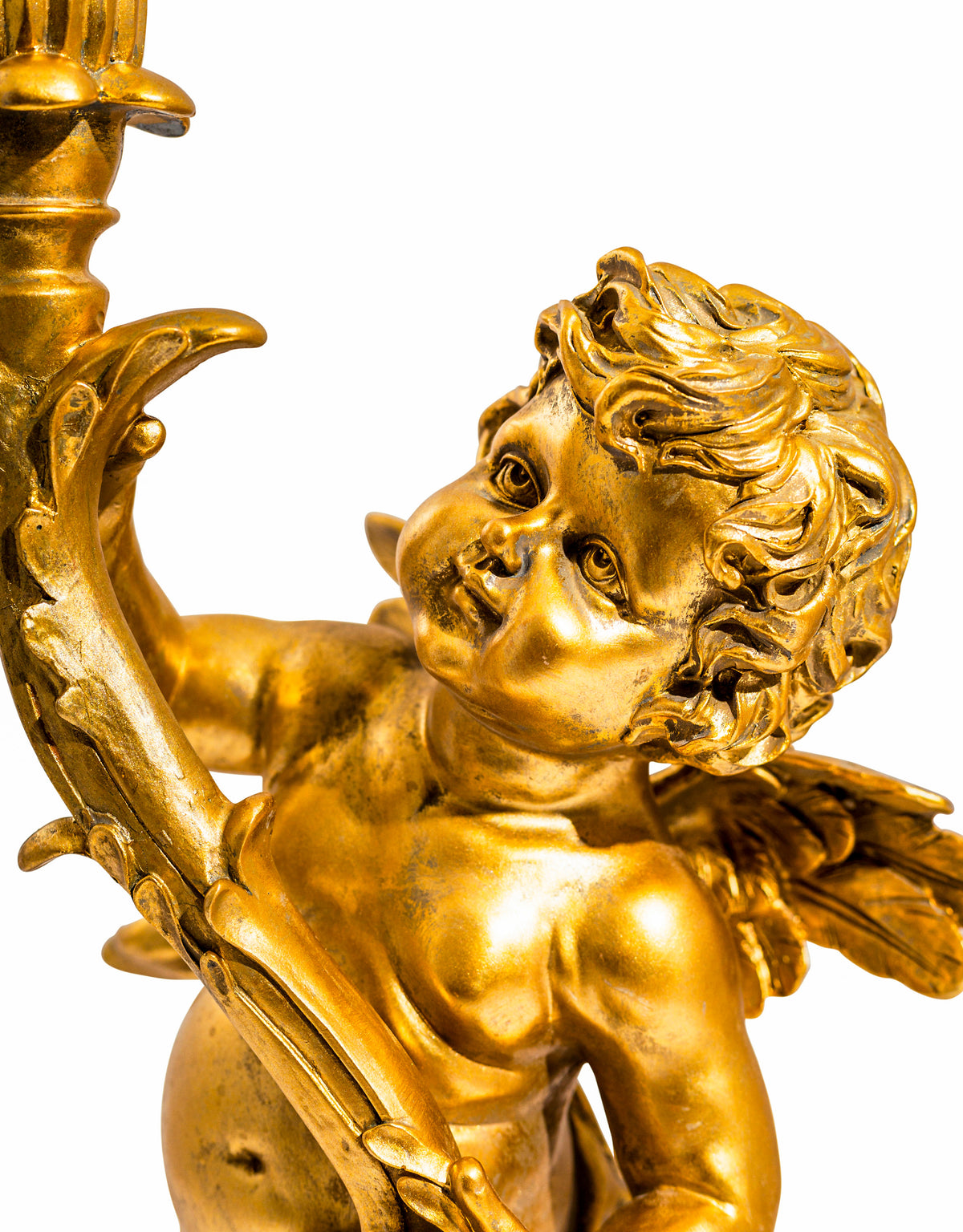 Antique Gold Standing Cherub Table Lamp - BD188