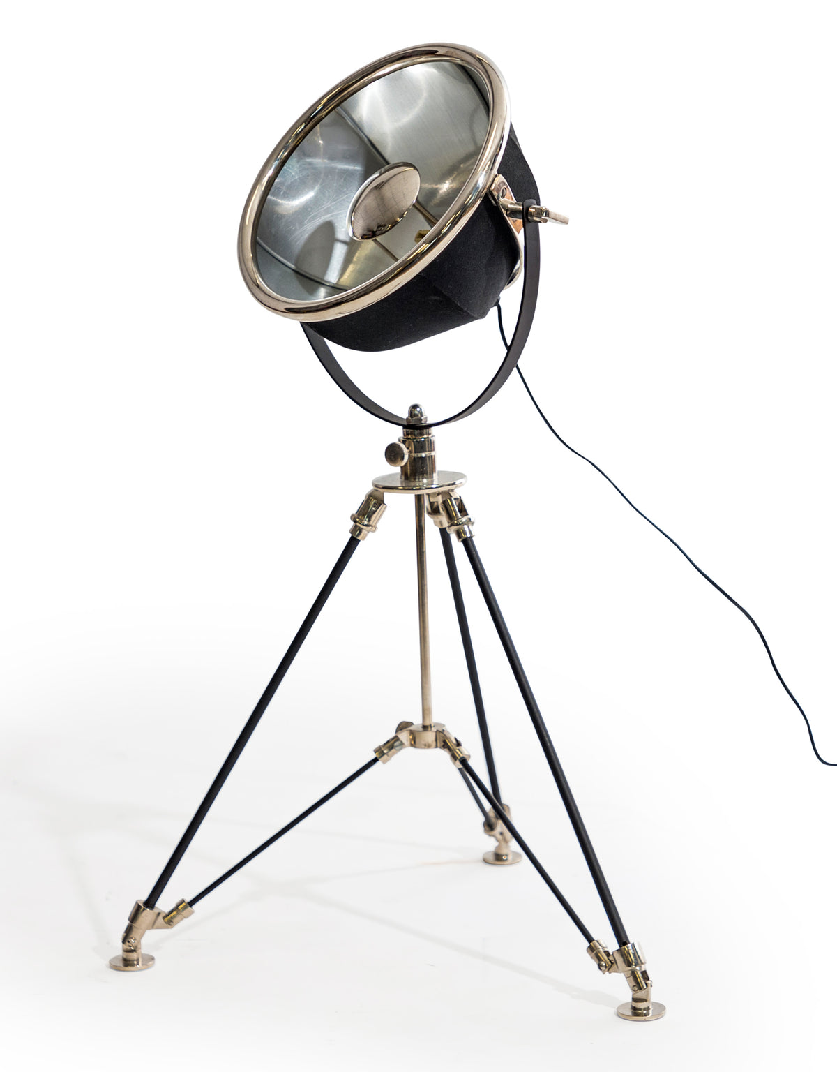 Black and Nickel Large Tripod Table Lamp - BAR26