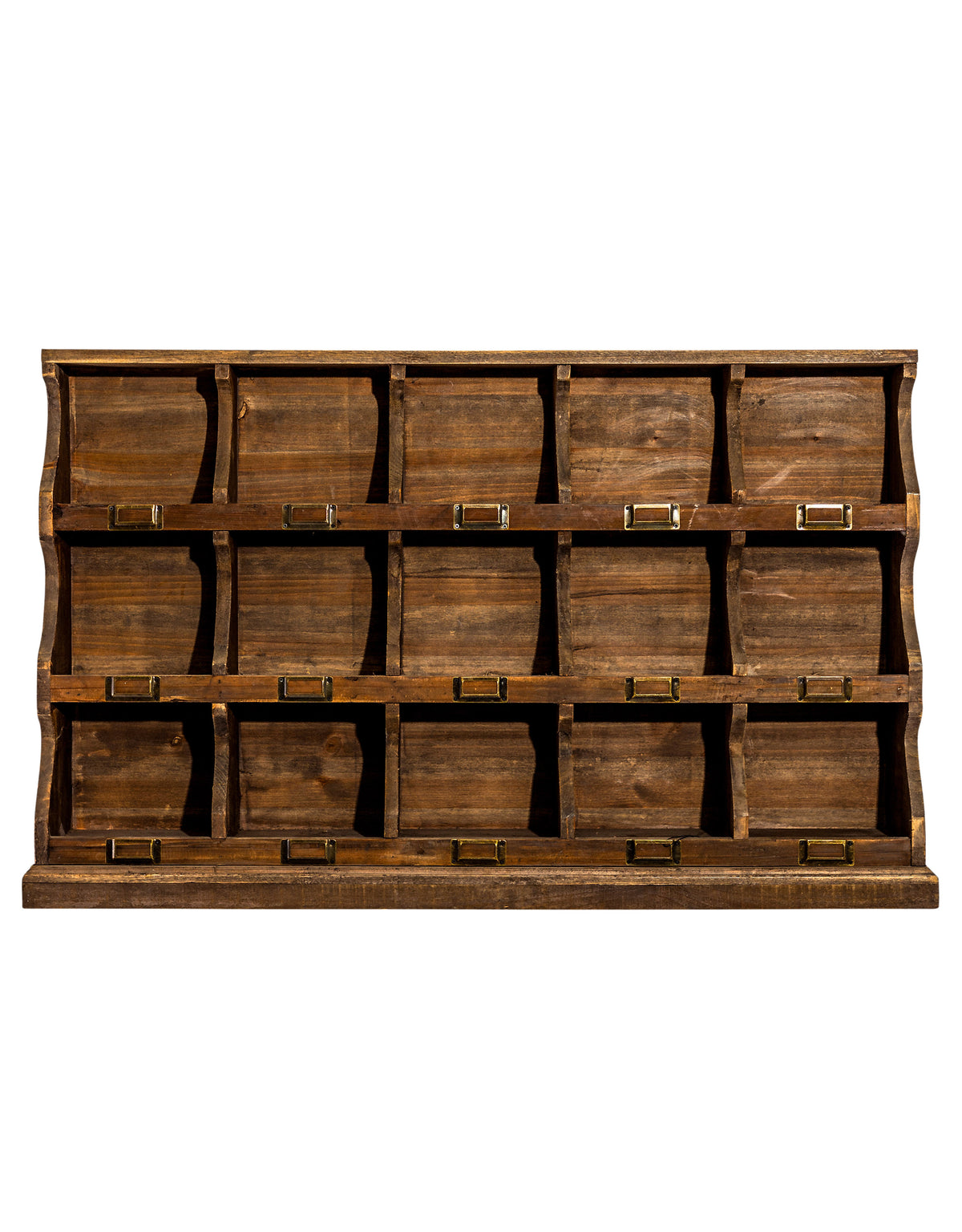 Rustic Wooden "Arundel" 15 Pigeon-Hole Wall Storage Unit - LWS10