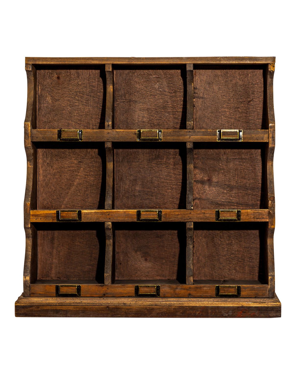 Rustic Wooden "Arundel" 9 Pigeon-Hole Wall Storage Unit - LWS11