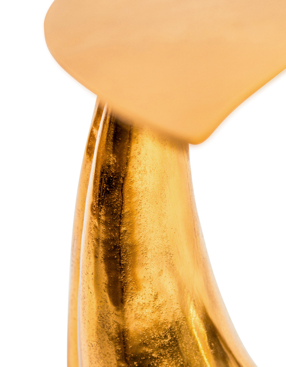 Gold Aluminium Whale Tail Side Table - BAR23