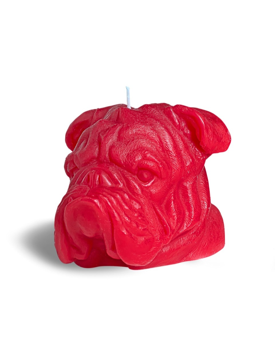 Crimson Large Bulldog Candle - CCC15