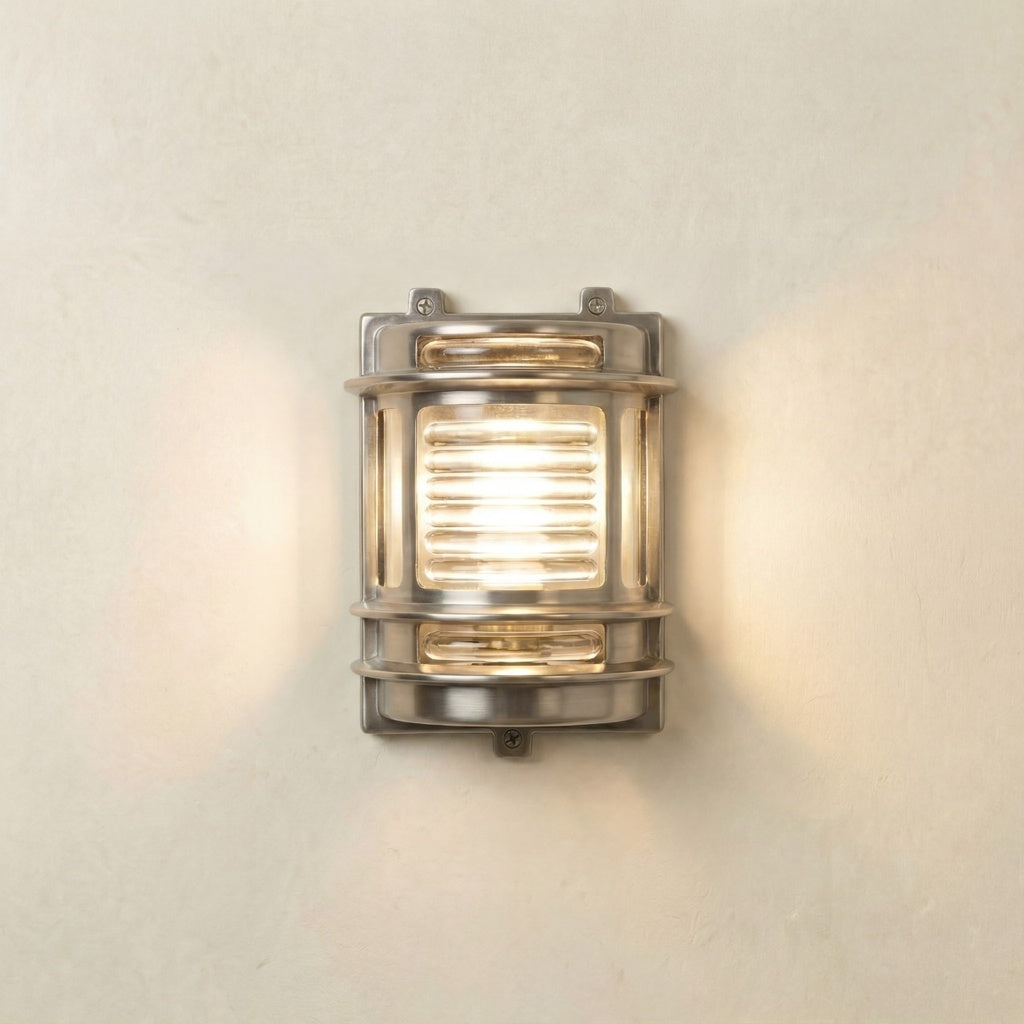 solid brass navigator wall light satin nickel