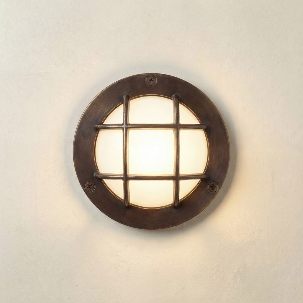 navigator solid brass compact mini bulkhead antique brass
