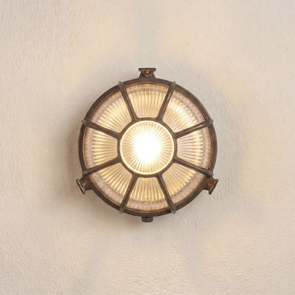 Grand Capstan solid brass extra large radial porthole bulkhead antique brass