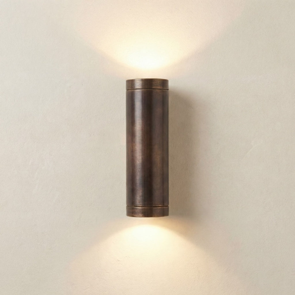 Solid brass navigator up down wall light antique brass