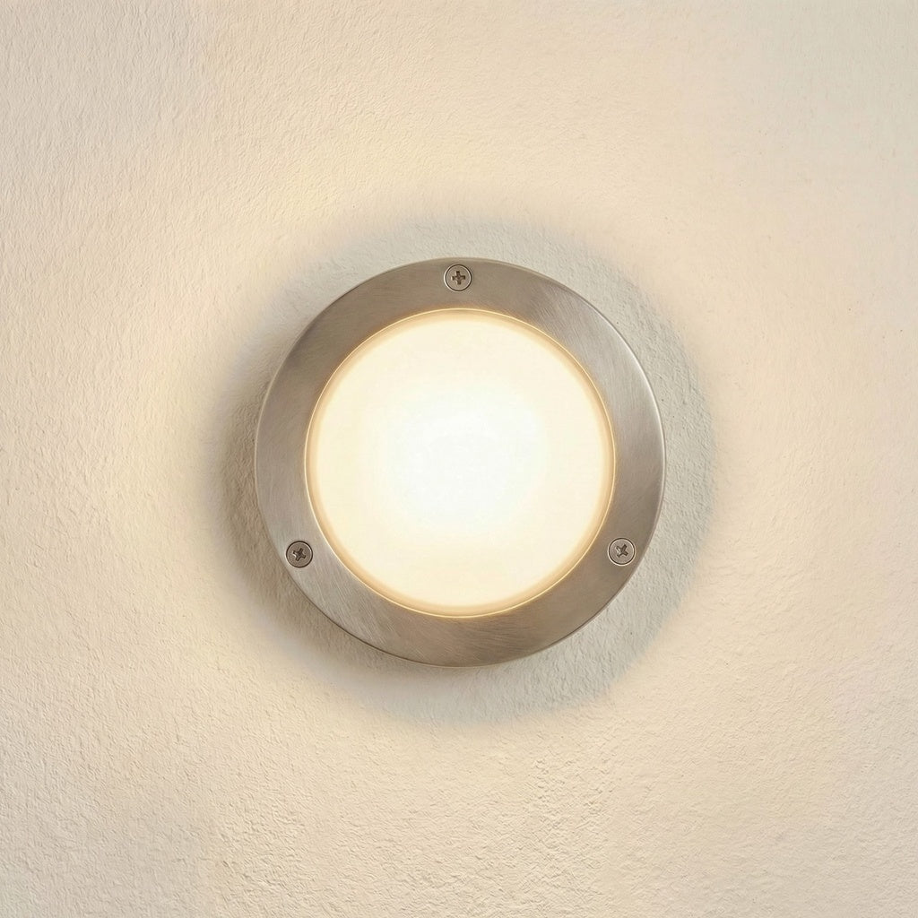 Navigator Solid Brass Plain Compact Mini Circular Bulkhead – Satin Nickel