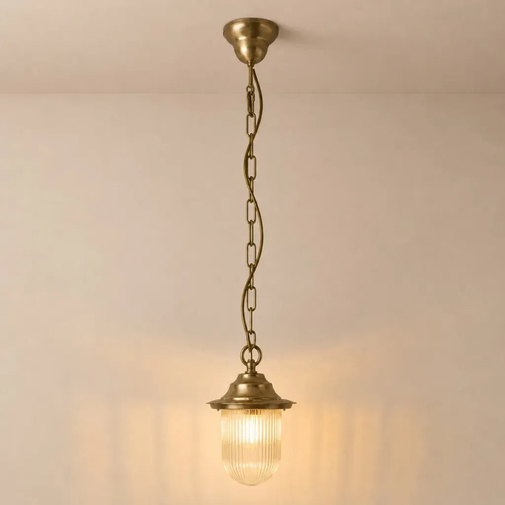 Navigator Pendant Lantern Plain - Raw Brass