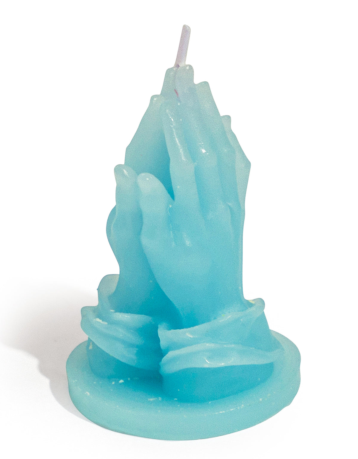 Pale Blue "Praying Hands" Candle - CCC21