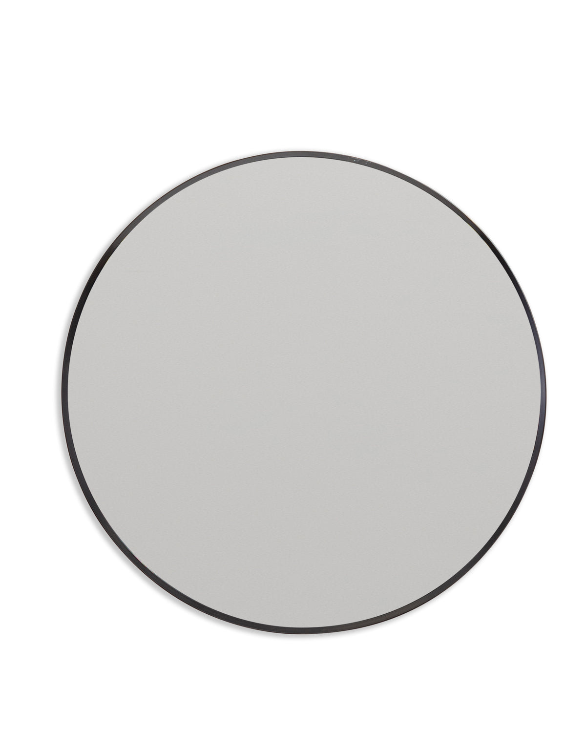 Large Round Black Metal Flare-Framed Broadway Wall Mirror - M418