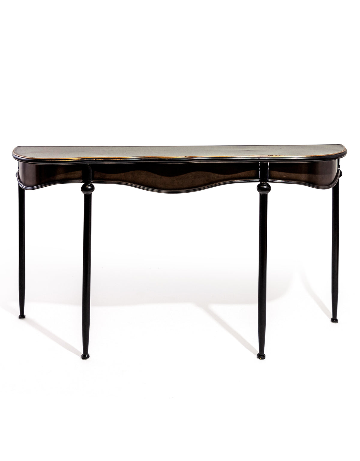 Black & Antique Gold "Orwell" Console Table - VRN38