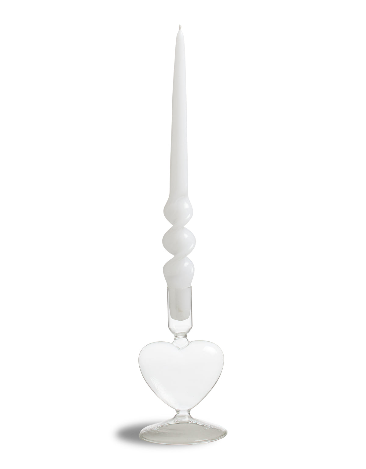Clear Glass Heart Candle Holder - GW153