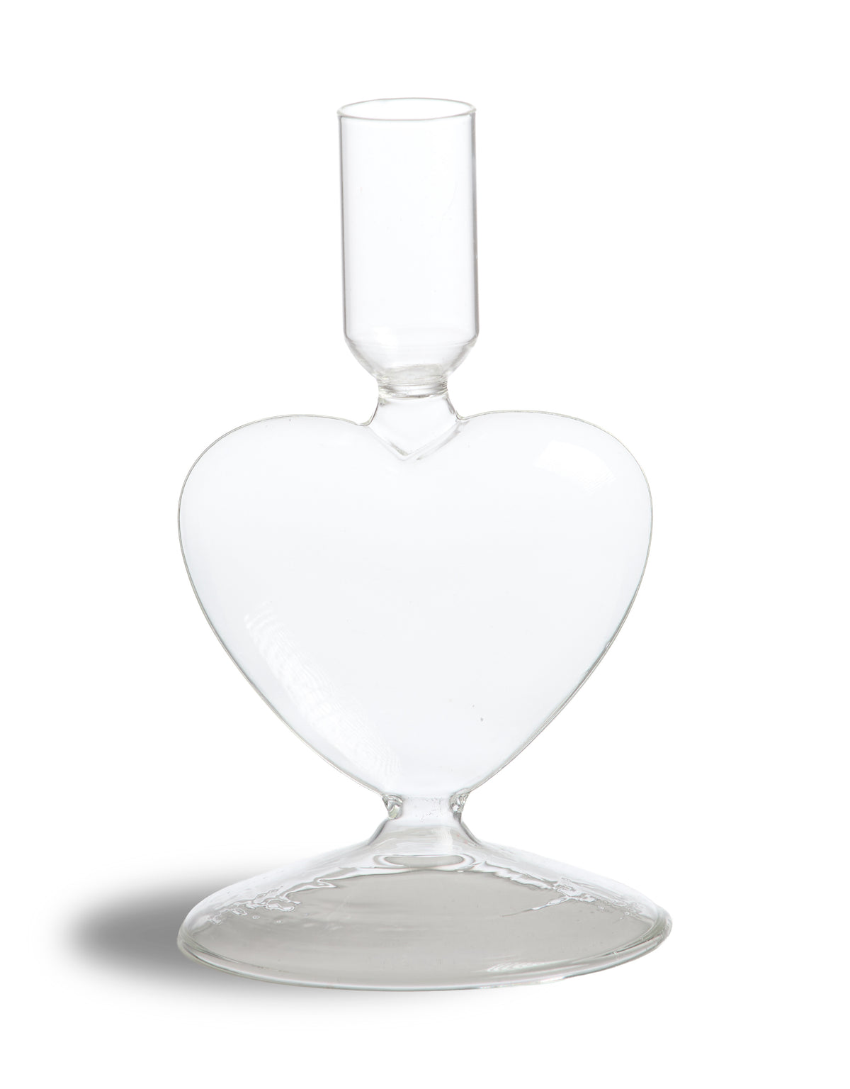 Clear Glass Heart Candle Holder - GW153