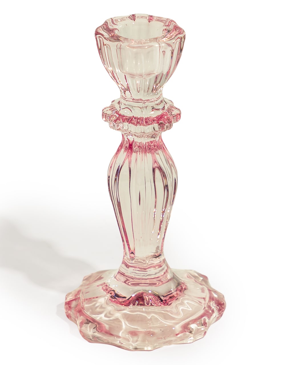 Pink Classic Glass Candle Holder - GW159