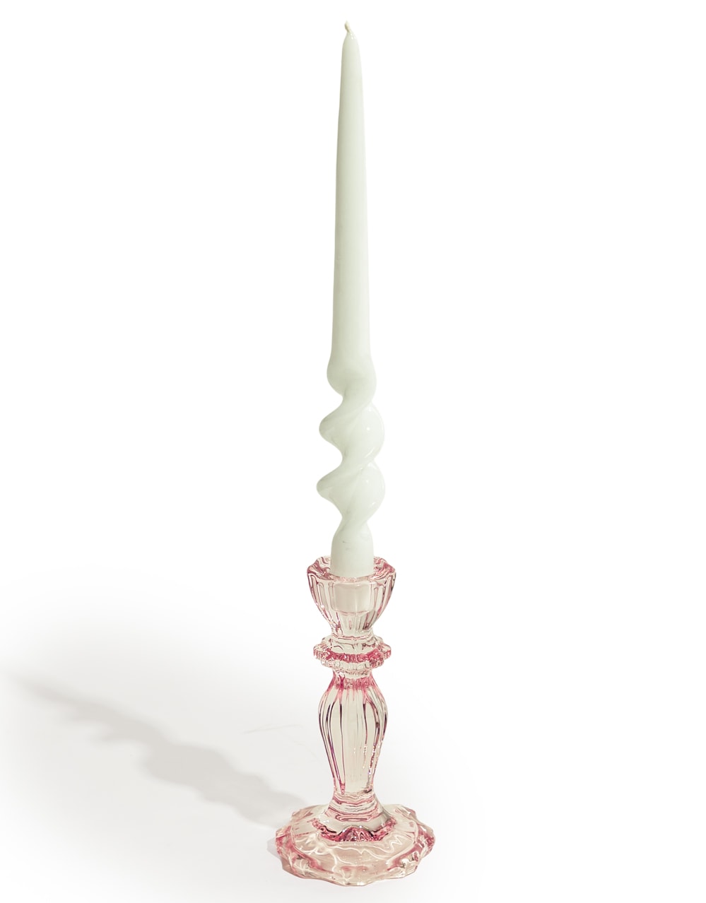 Pink Classic Glass Candle Holder - GW159