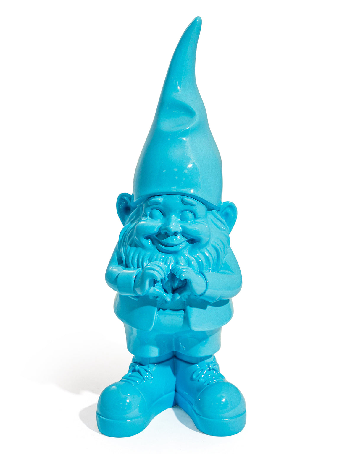 Medium Bright Blue "Heart Hands" Gnome Figure - FL132