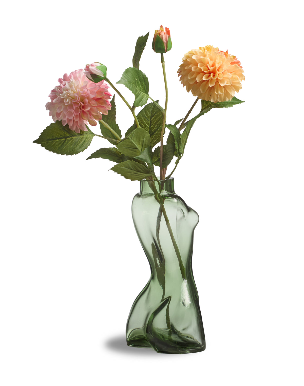 Green Female Body Glass Stem Vase - GW169