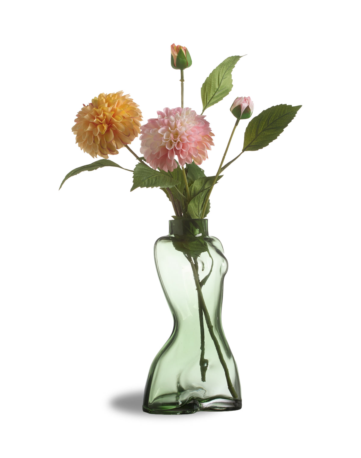 Green Female Body Glass Stem Vase - GW169