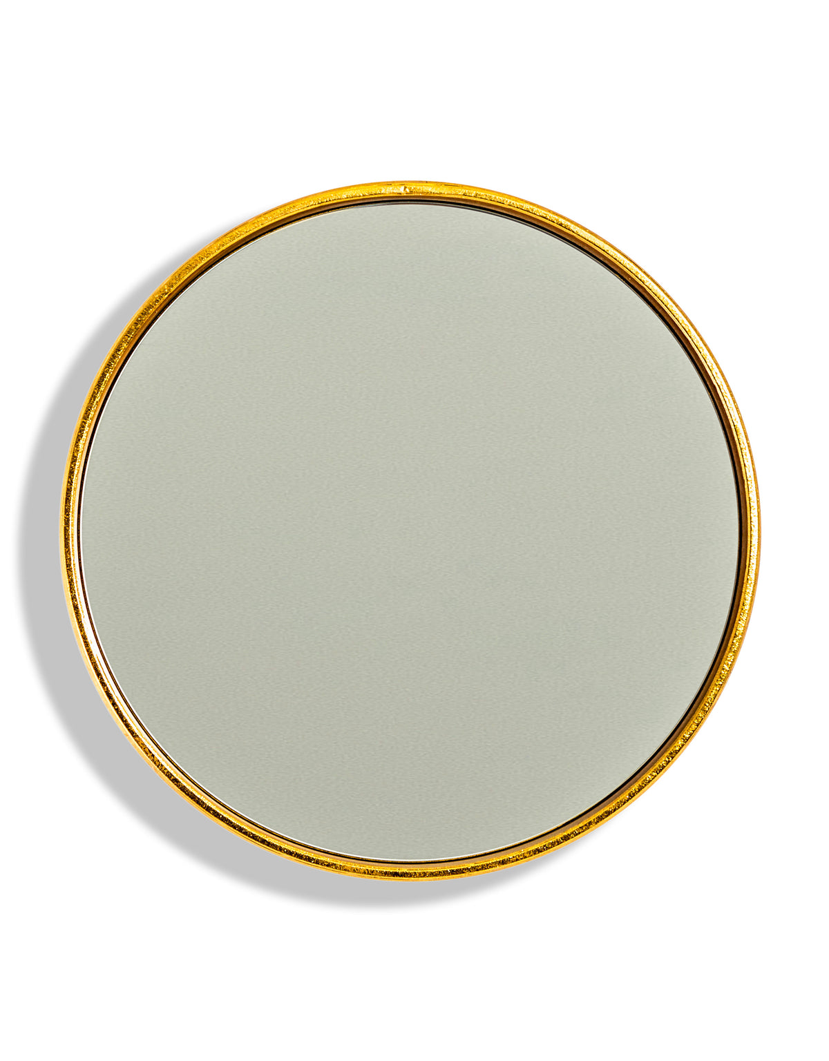 Gold Leaf Ribbed Cylinder Mirror 40cm - EM138