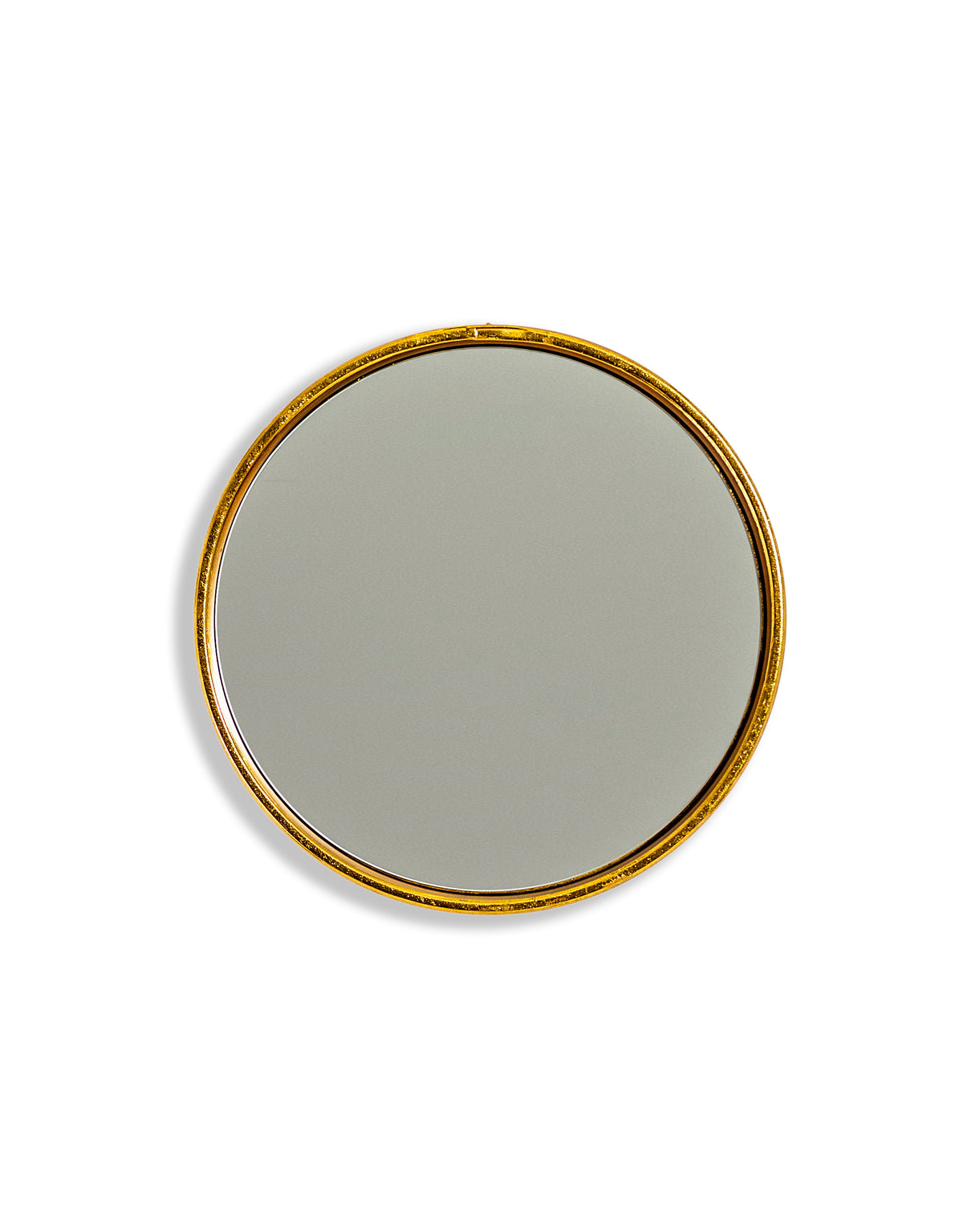 Gold Leaf Ribbed Cylinder Mirror 30cm - EM139