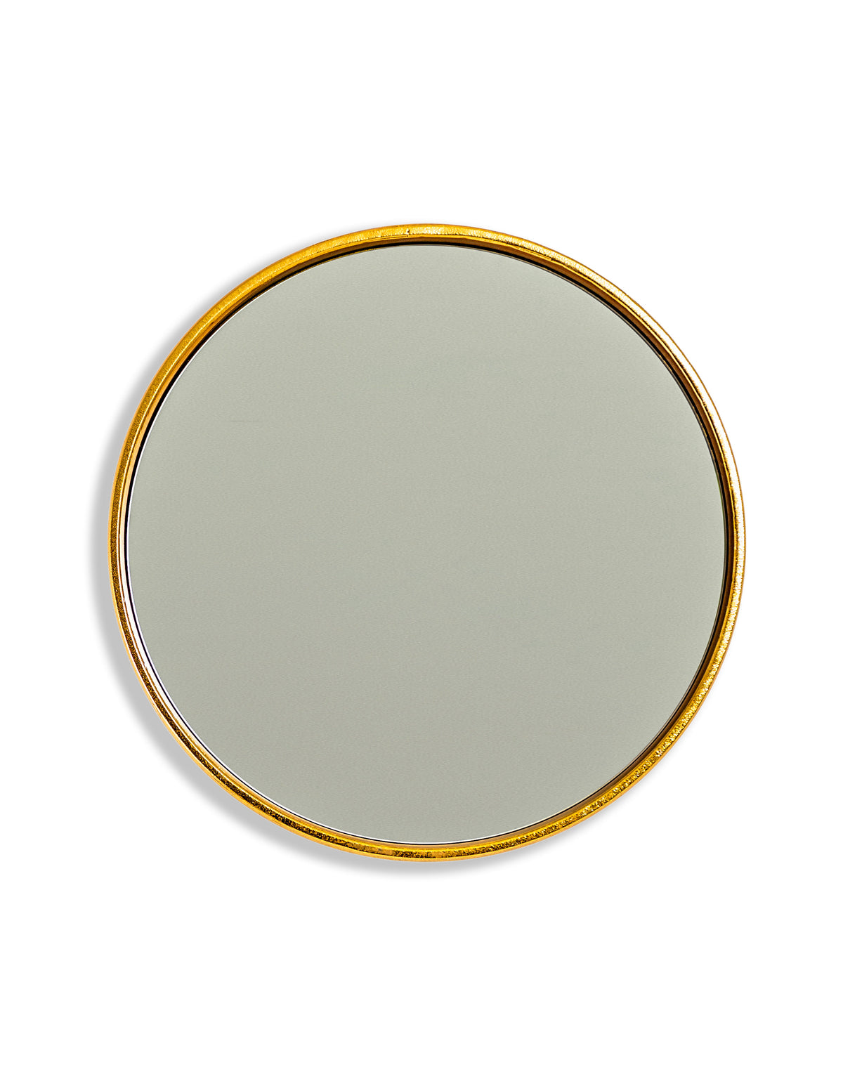 Gold Leaf Ribbed Cylinder Mirror 35cm - EM140