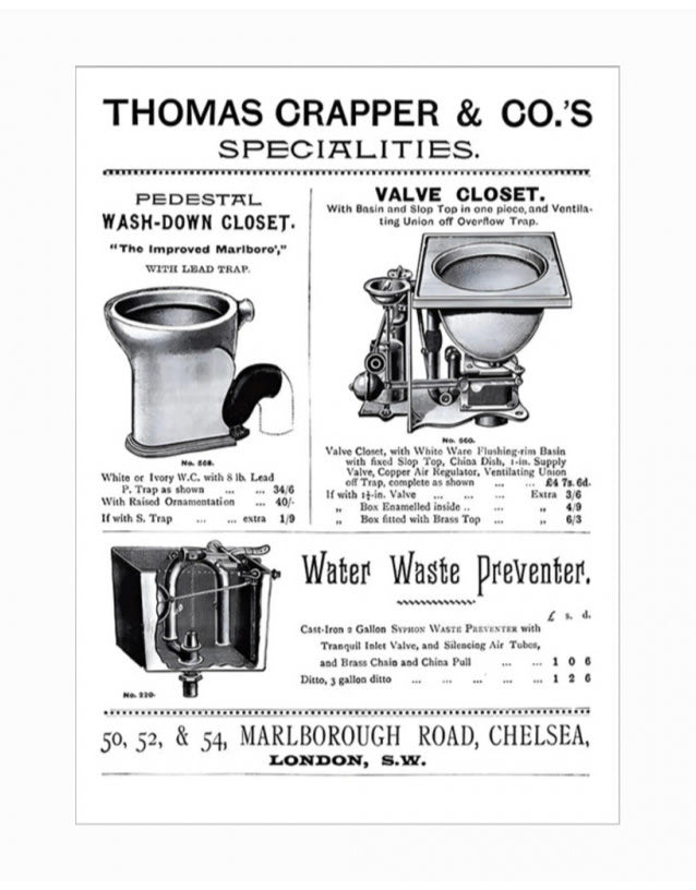 Large Retro Metal "Thomas Crapper" Wall Sign 50x70cm - FTR45