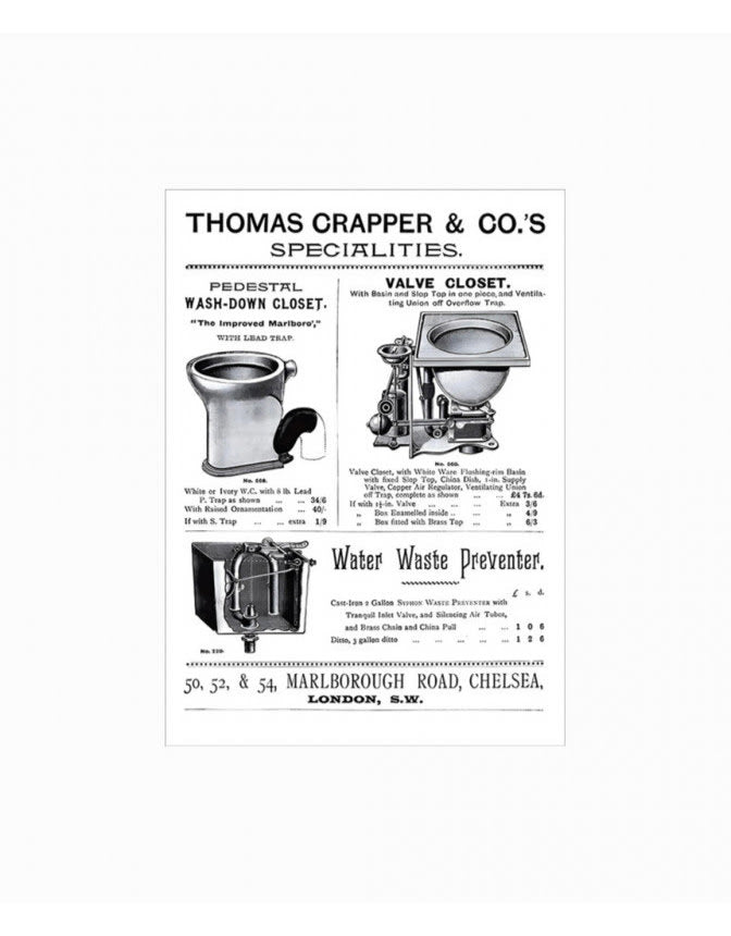 Retro Metal "Thomas Crapper" Wall Sign 30x40cm - FTR62