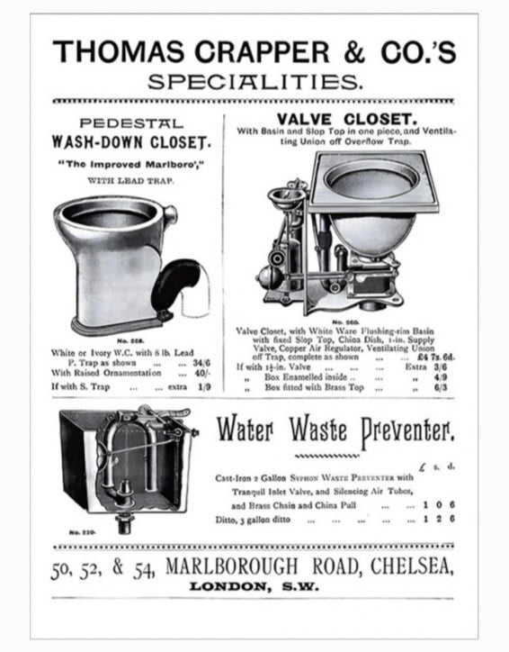 Retro Metal "Thomas Crapper" Wall Sign 30x40cm - FTR62