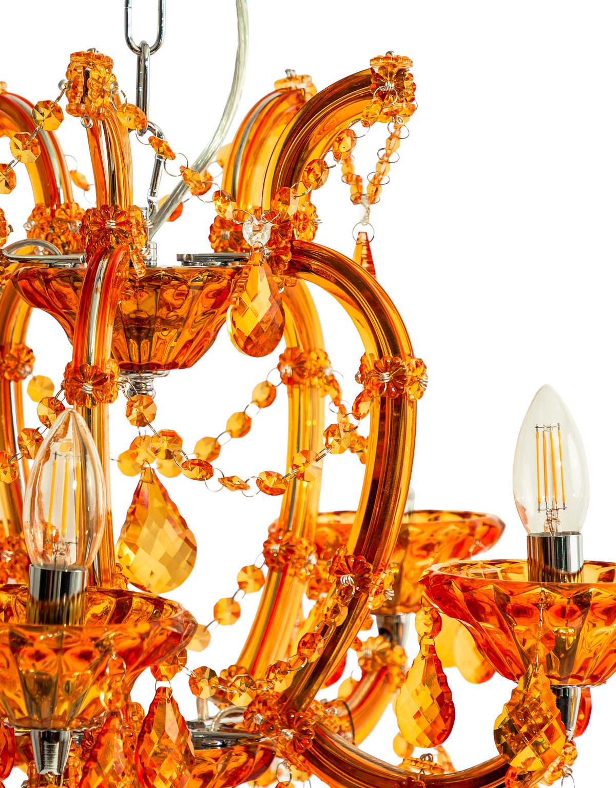Amber 5 Branch Murano Chandelier - CH304