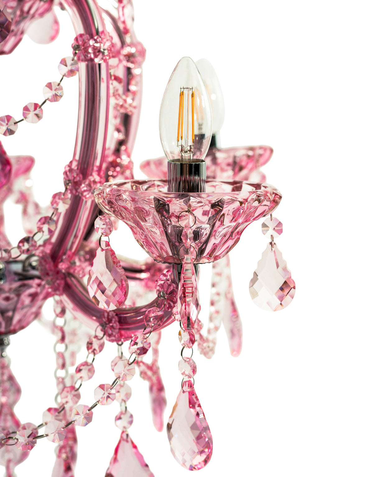 Rose Pink 5 Branch Murano Chandelier - CH305
