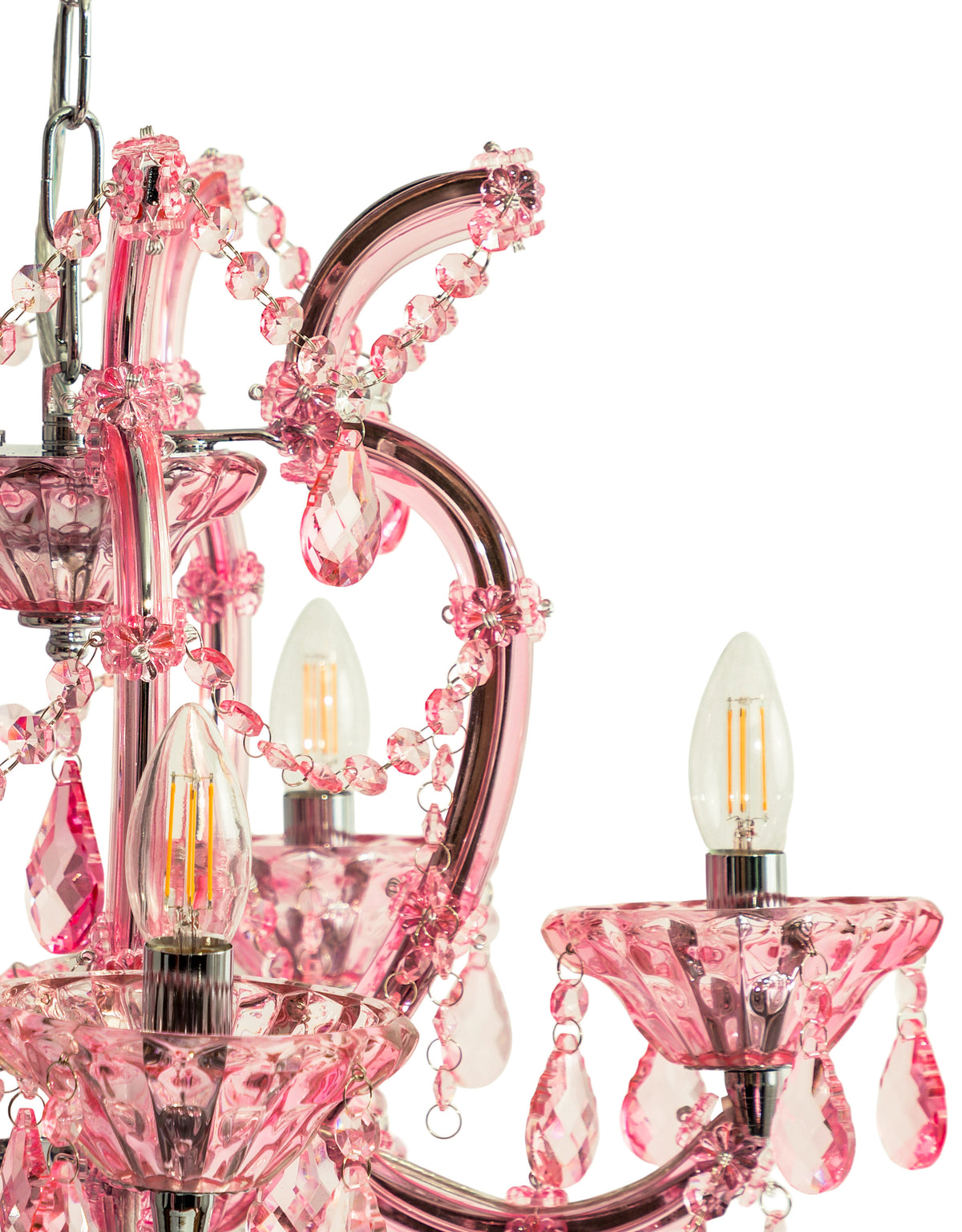 Rose Pink 5 Branch Murano Chandelier - CH305