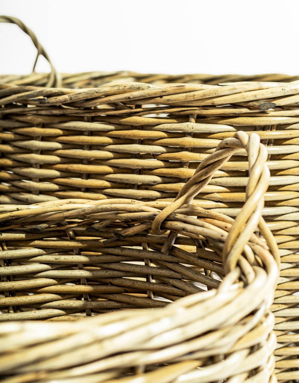 Large Set of 3 Rustic Woven Laundry / Log Baskets - PWB12