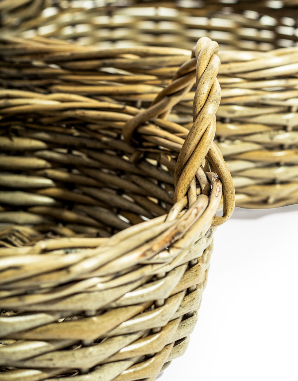 Set of 3 Rustic Woven Round Storage Baskets - PWB13