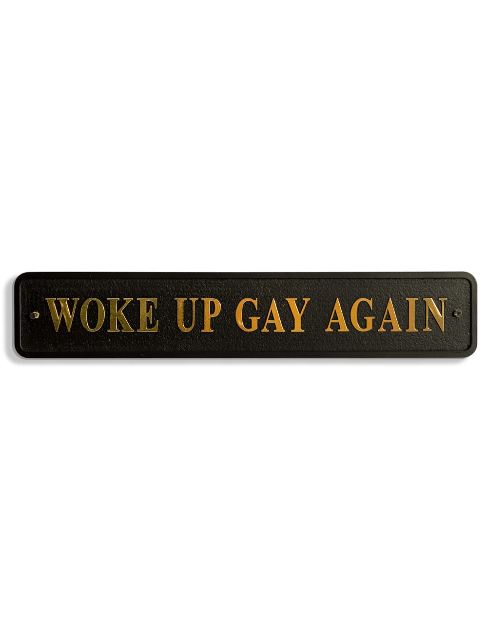 Black & Gold "Woke Up Gay Again" Wall Sign - RS108