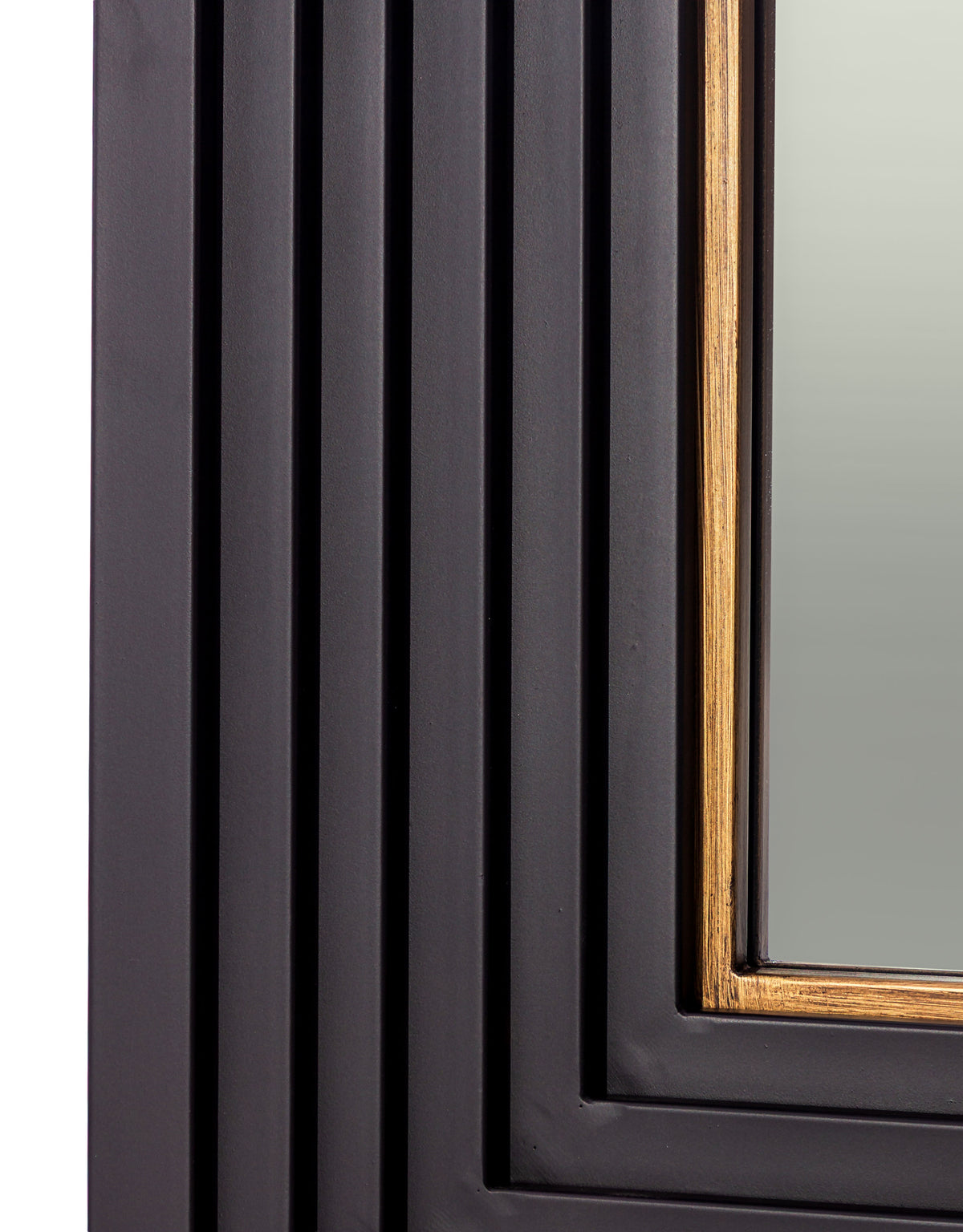 Extra Large Savoy Black & Gold Metal Step-Framed Rectangular Wall Mirror - DTC54