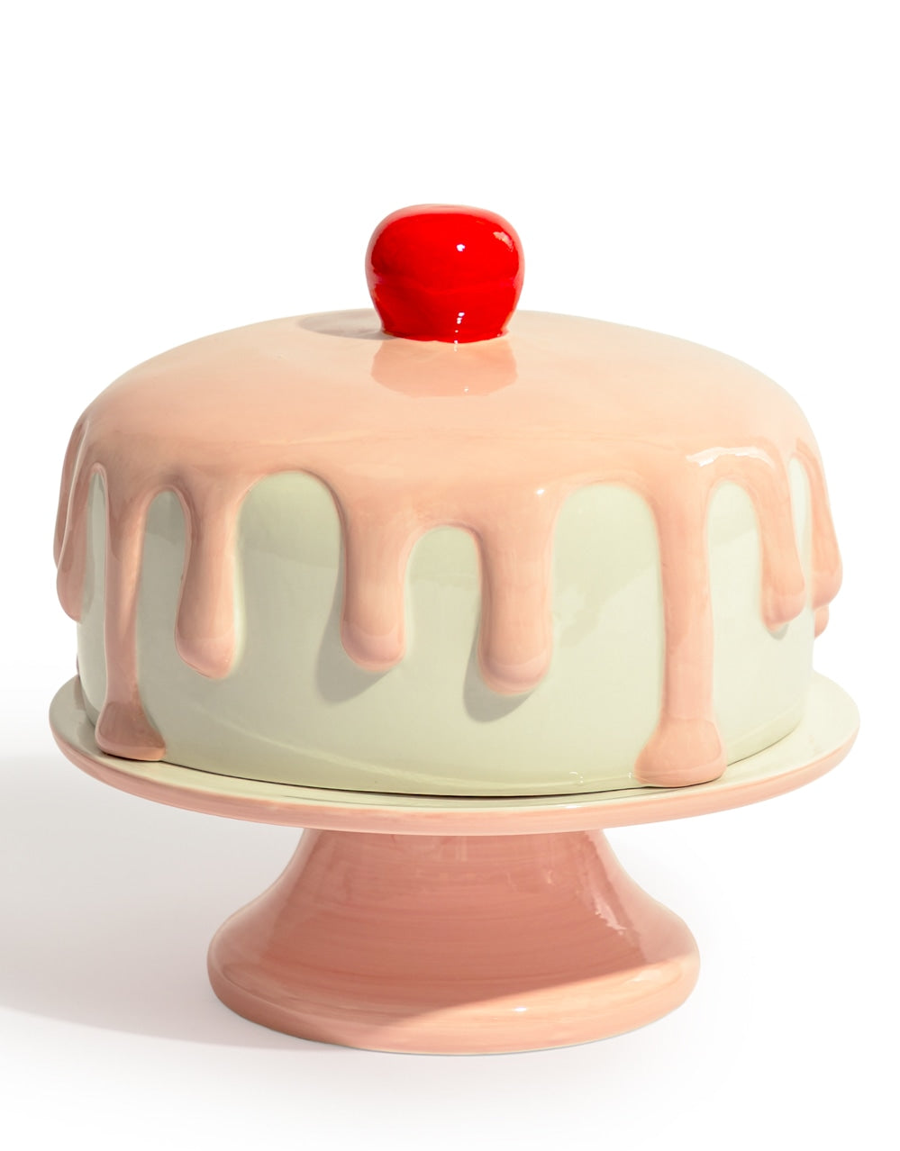 Pink & White Ceramic Iced Cake Stand - SM106