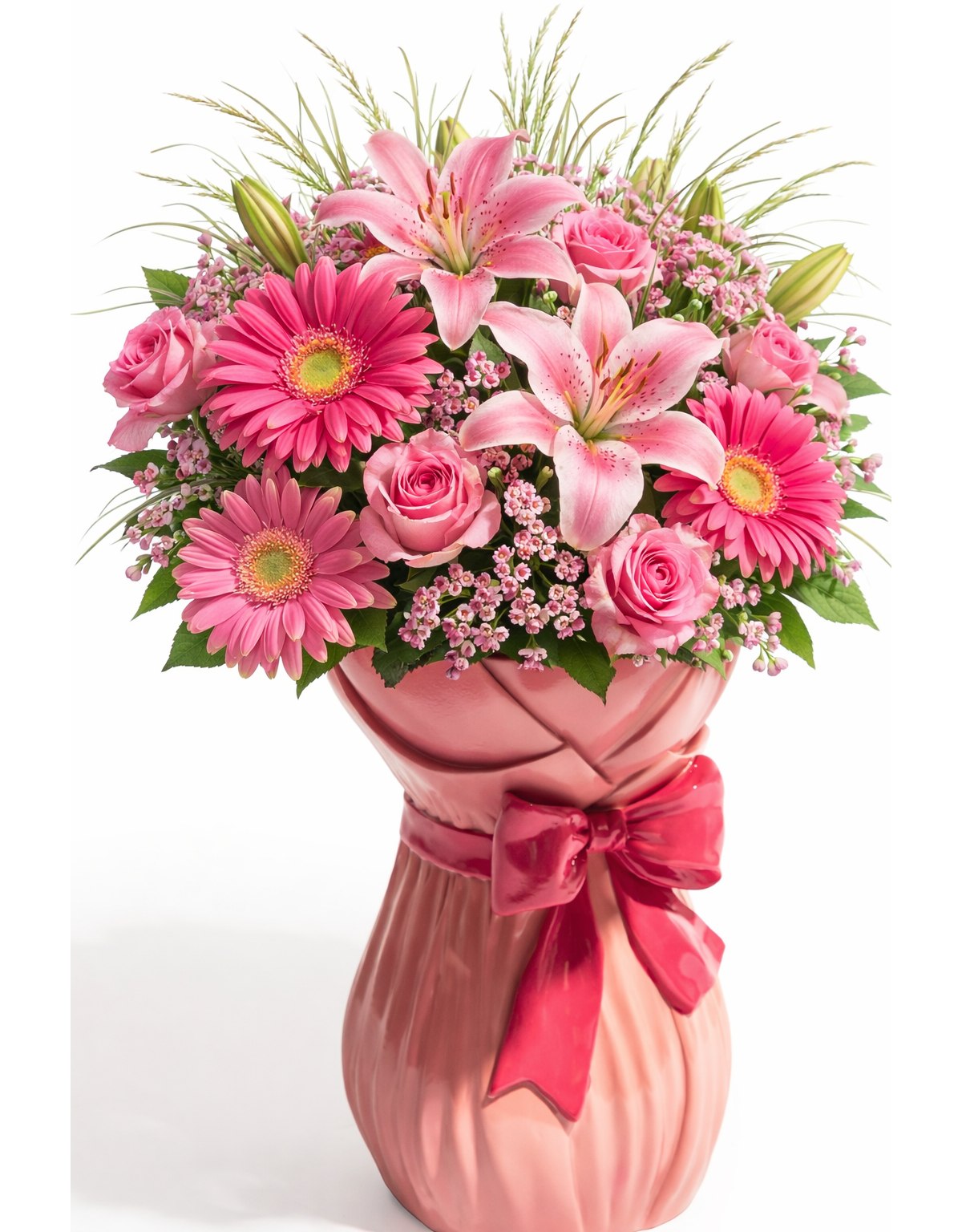 Large Bow-Tied Bouquet Vase - DVM62
